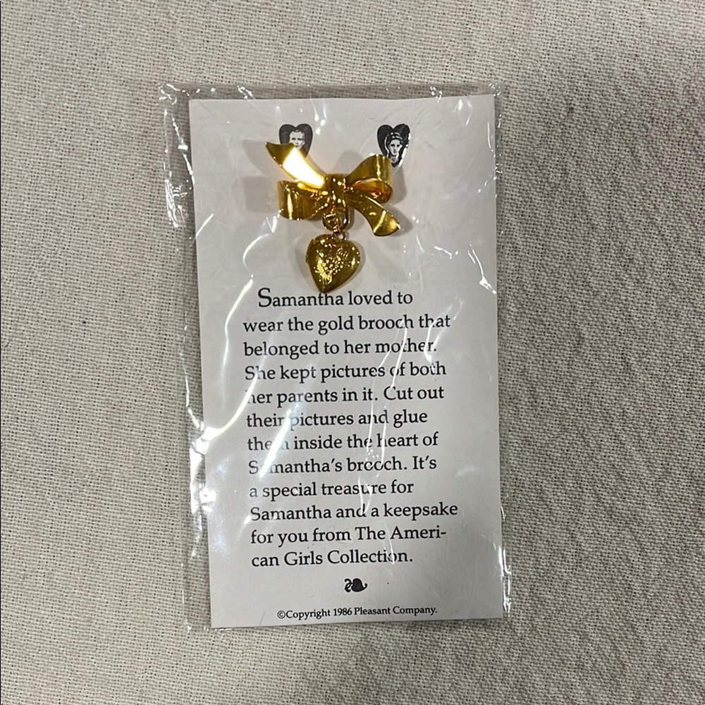 American Girl Doll Gold Heart Brooch